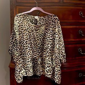 Leopard Print Peplum Blouse